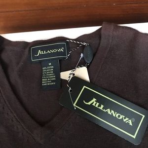 Jillanova NWT V neck sweater, chocolate brown